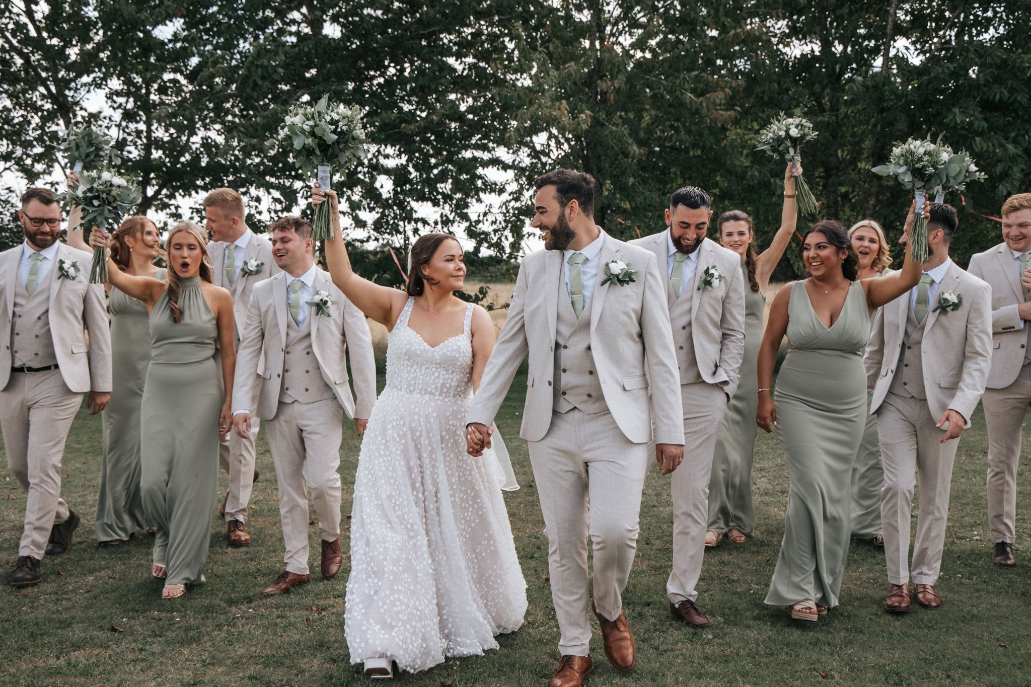 sage green ties wedding