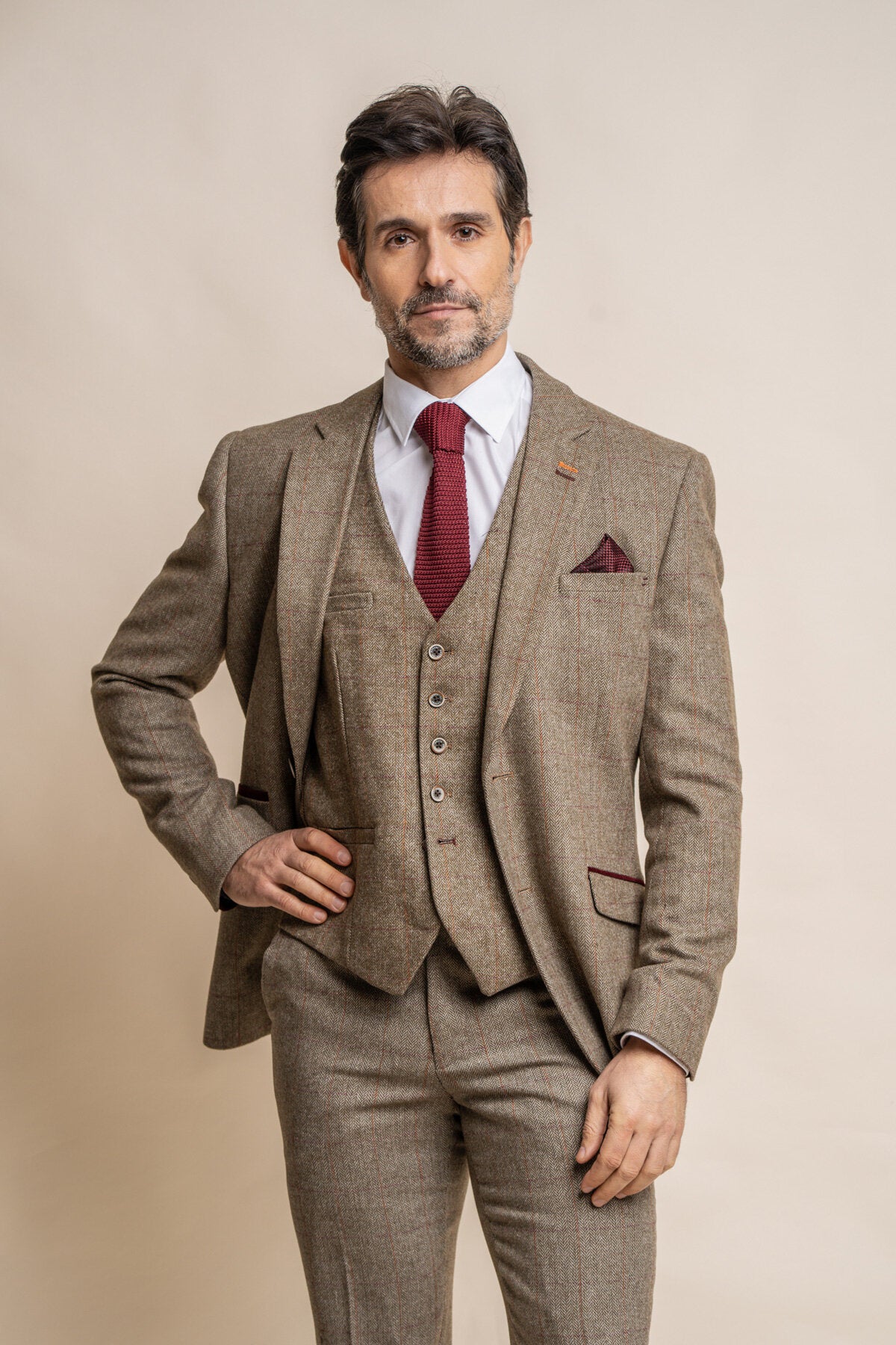 Gaston Sage Tweed Suit Swatch