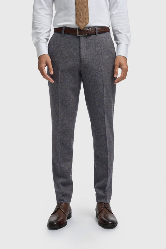 Thomas Grey Herringbone Trousers