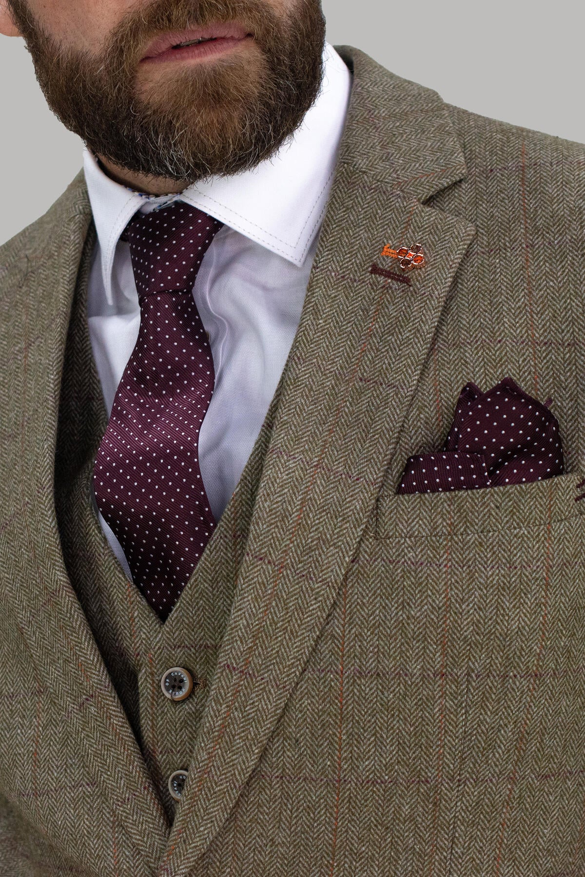 Gaston Sage Tweed Suit Swatch