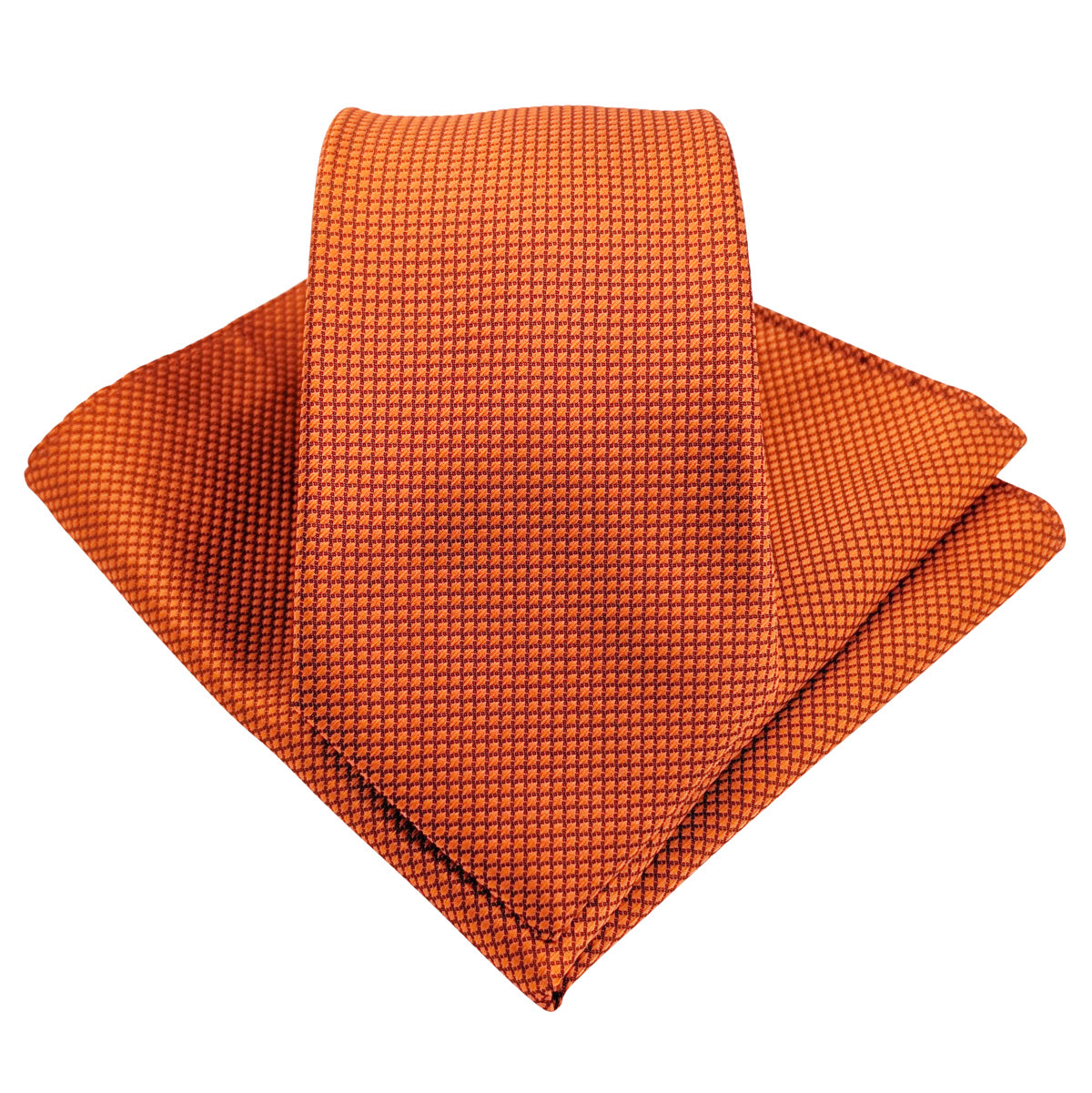 Cinnamon Textured Wedding Tie and Pocket Square Set