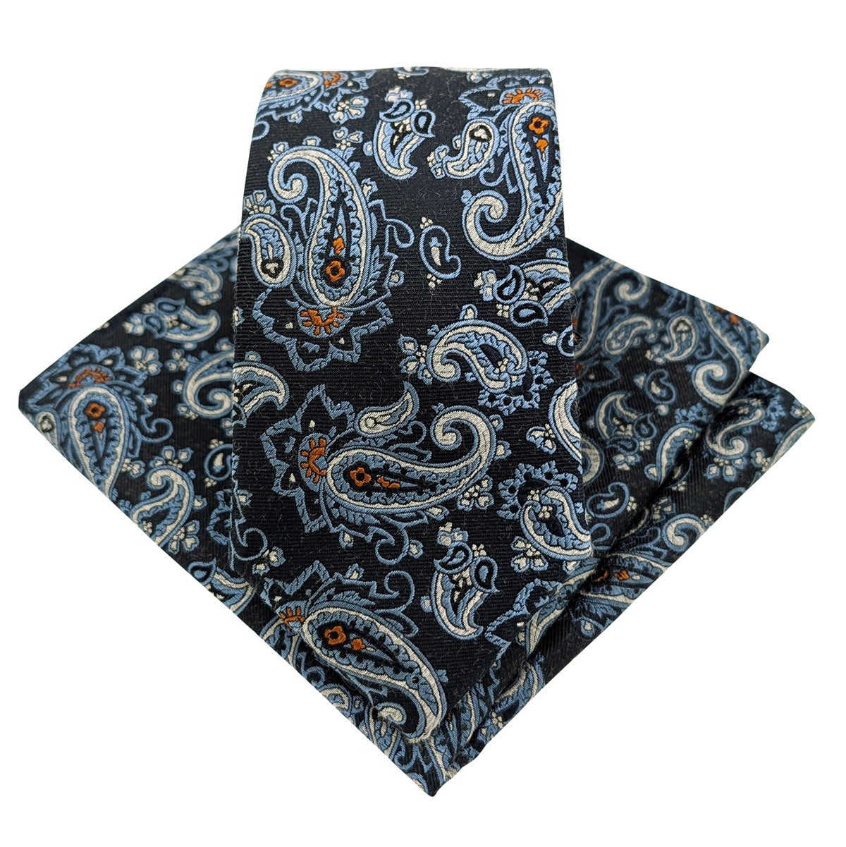 Dark-Navy-Paisley-Silk-Wedding-Tie-and-Pocket-Square-Set