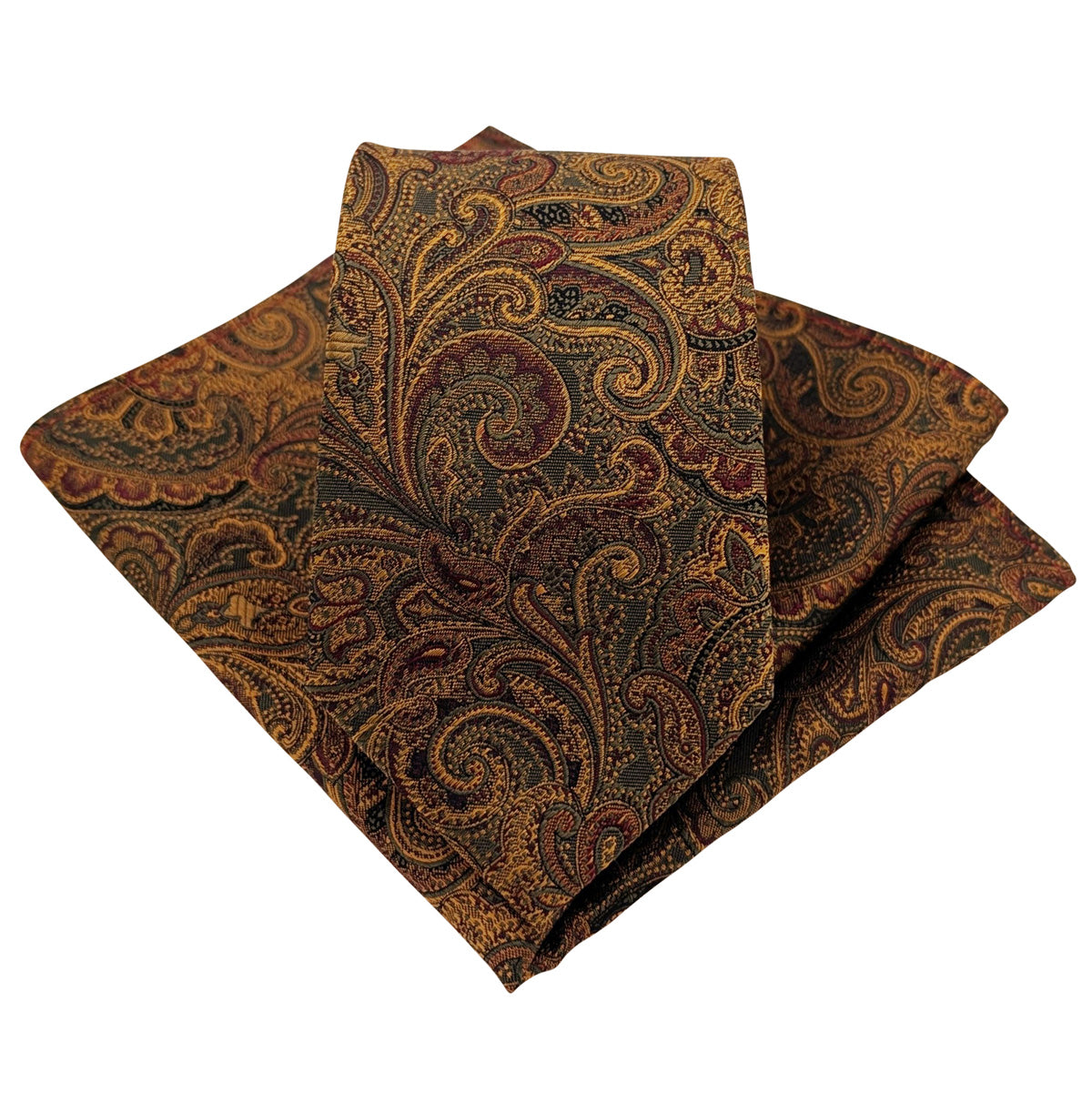 Green-_-Gold-Paisley-Silk-Wedding-Tie-and-Pocket-Square-Set