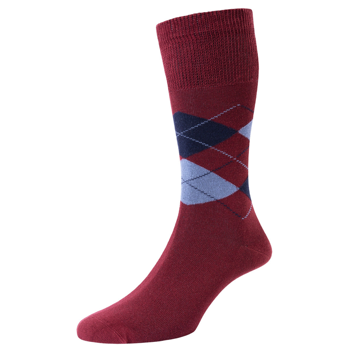 Burgundy Argyle Wedding Socks
