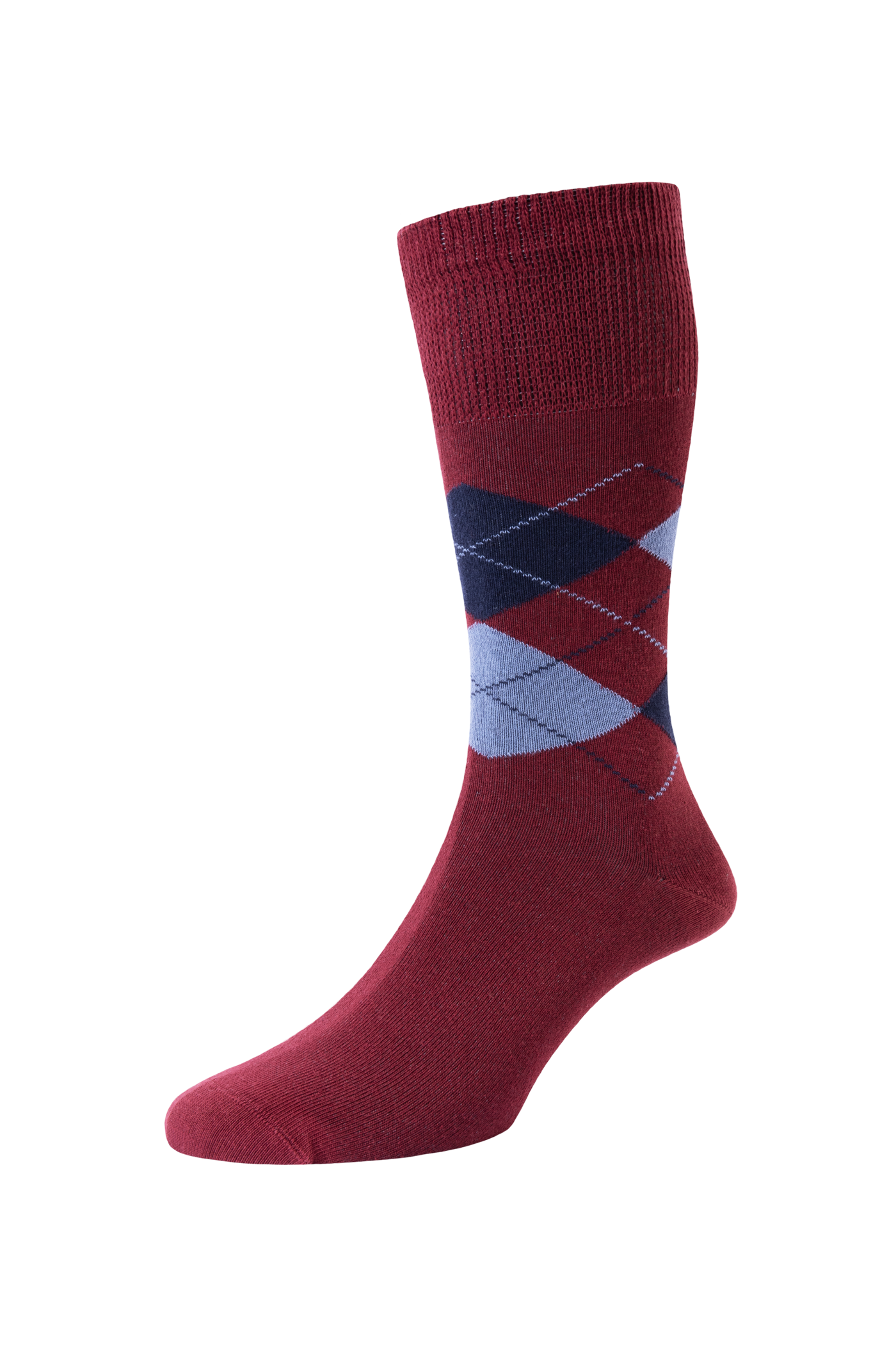 Burgundy Argyle Wedding Socks