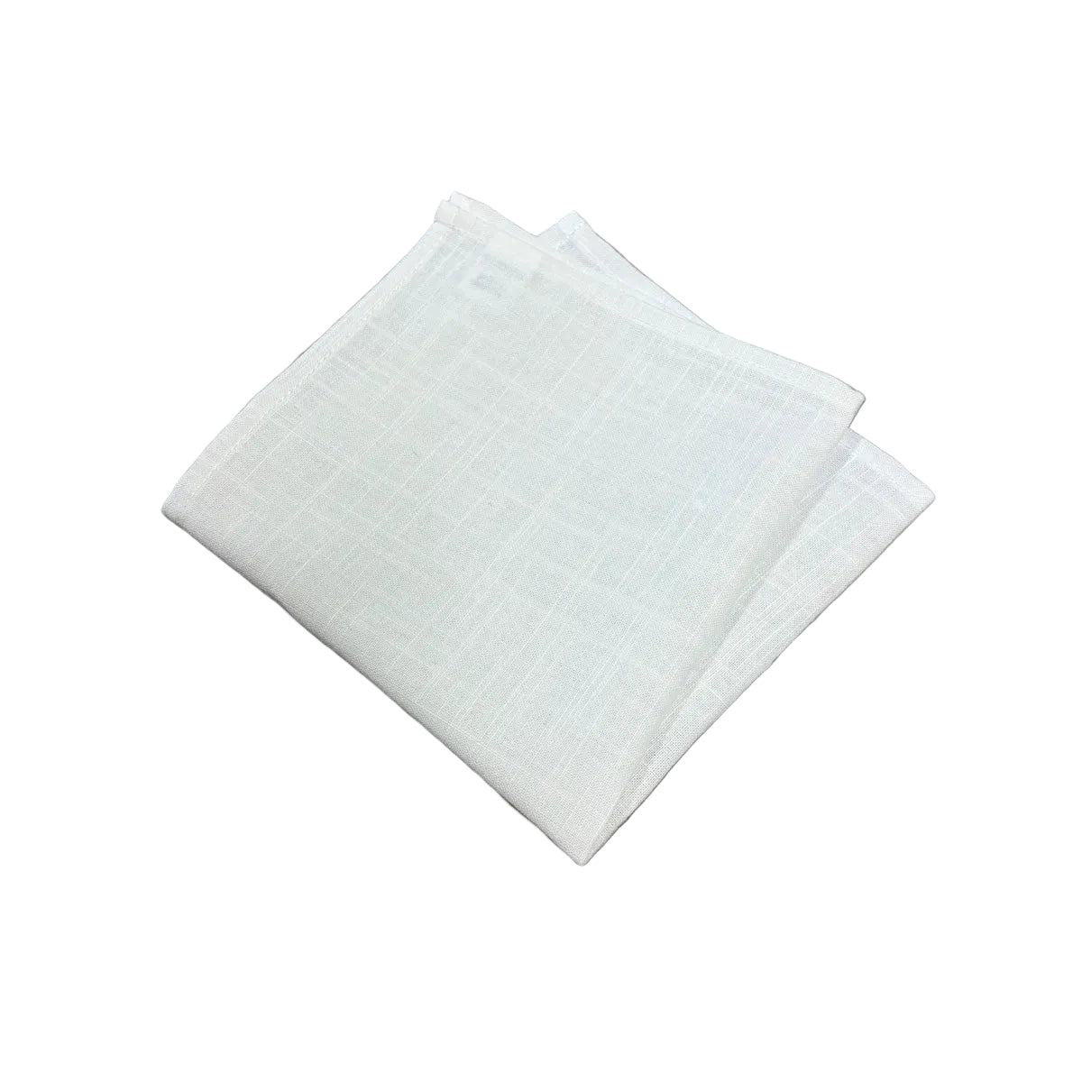 White Linen Pocket Square