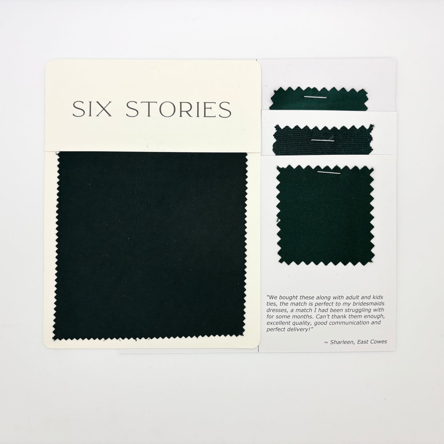Six Stories - Emerald Satin Swatch Matches