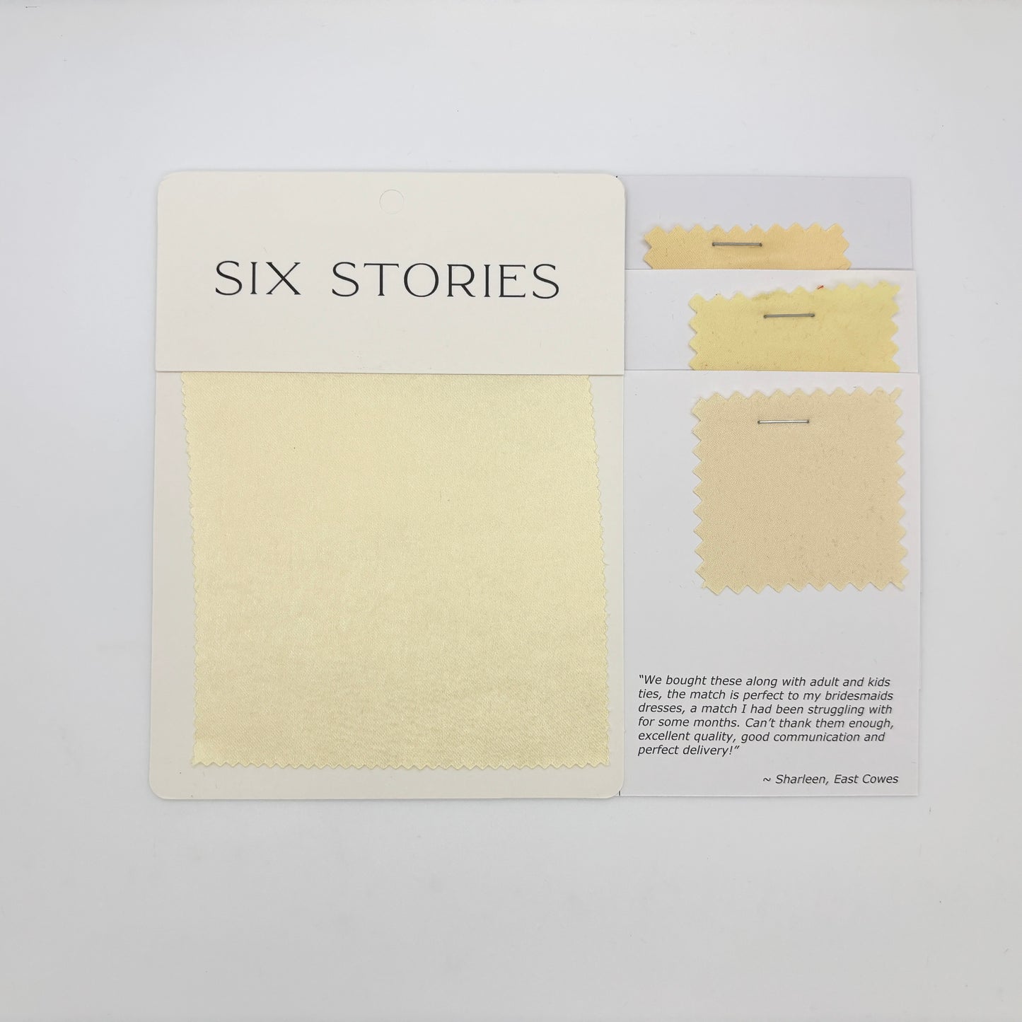 Six Stories - Lemon Satin Swatch Matches