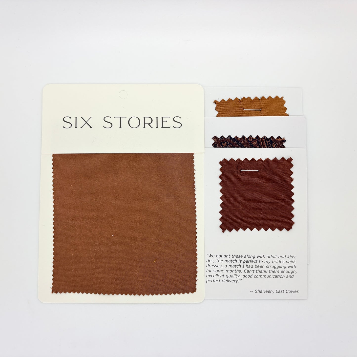 Six Stories - Rust Satin Swatch Matches