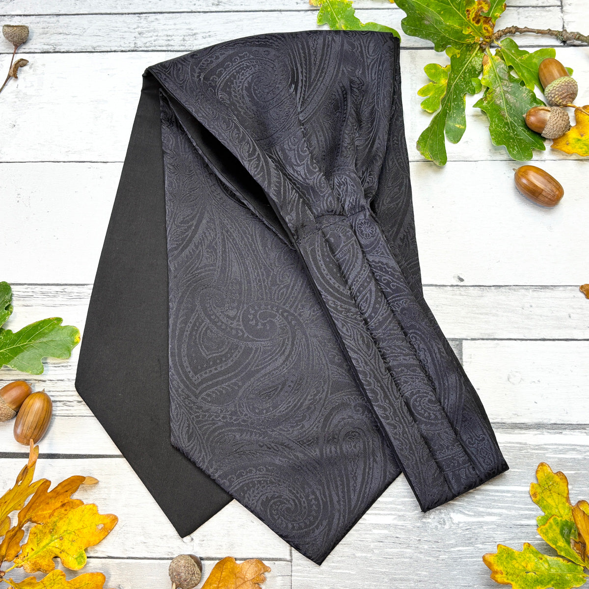 Black Paisley Silk Day Cravat