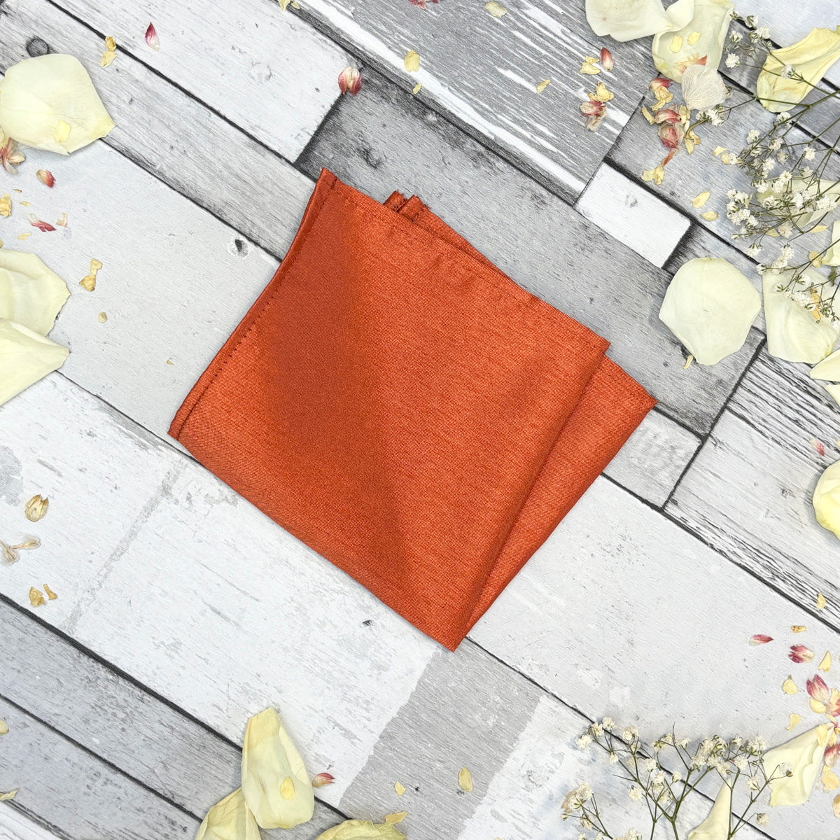 Rust Shantung Pocket Square