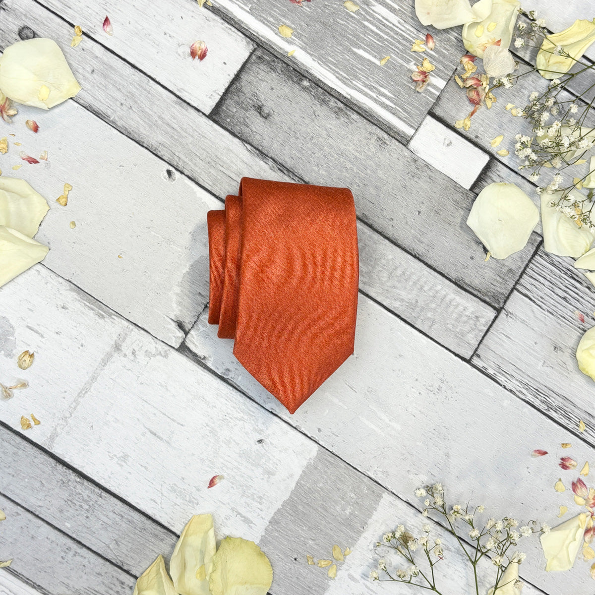 Rust Shantung Boys Ties