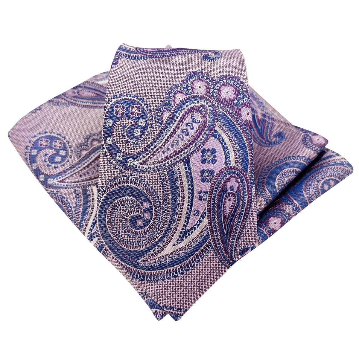 Lilac-Paisley-Silk-Wedding-Tie-and-Pocket-Square-Set