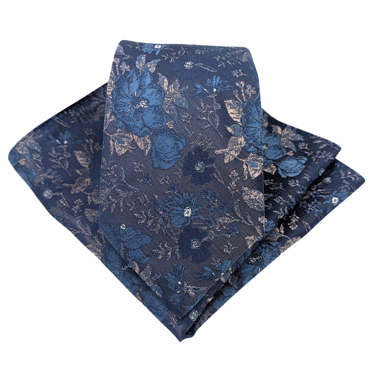 Navy-_-Blue-Wildflowers-Wedding-Tie-and-Pocket-Square