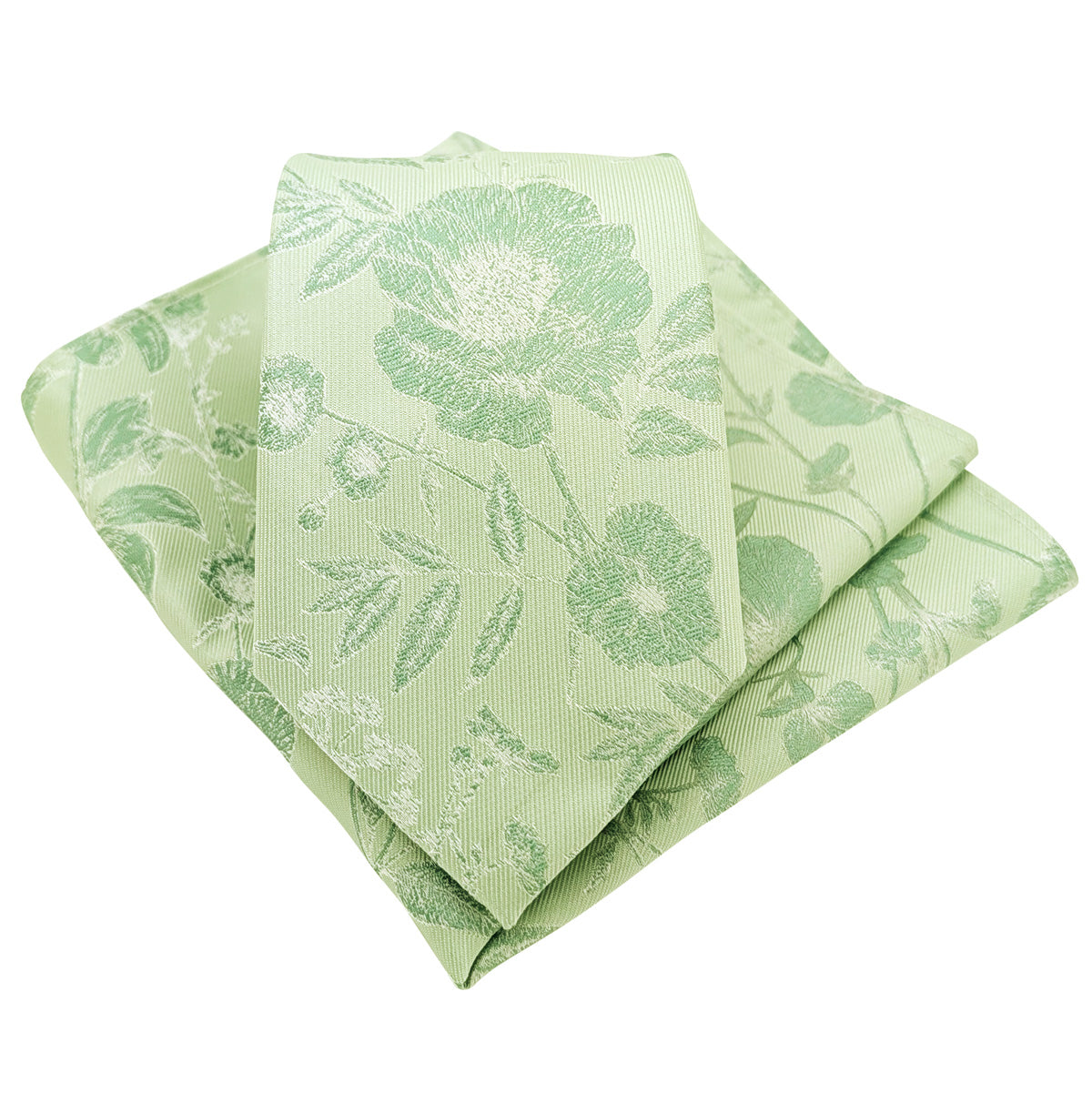 Pale-Green-Wildflower-Wedding-Tie-and-Pocket-Square-Set