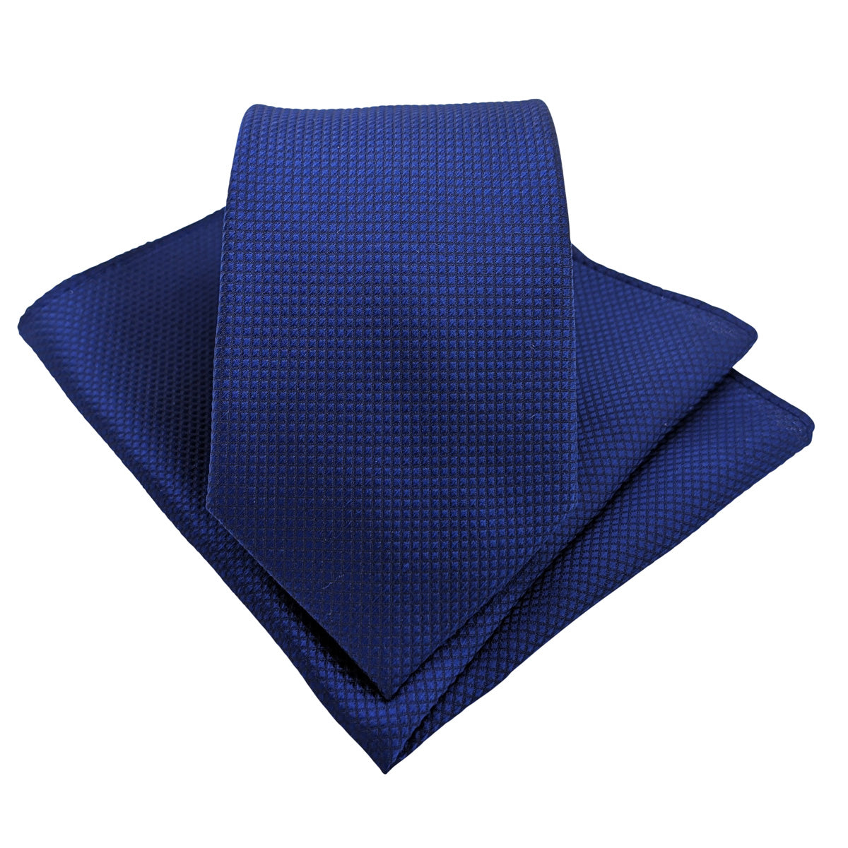 Sapphire Textured Wedding Tie and Pocket Square Set