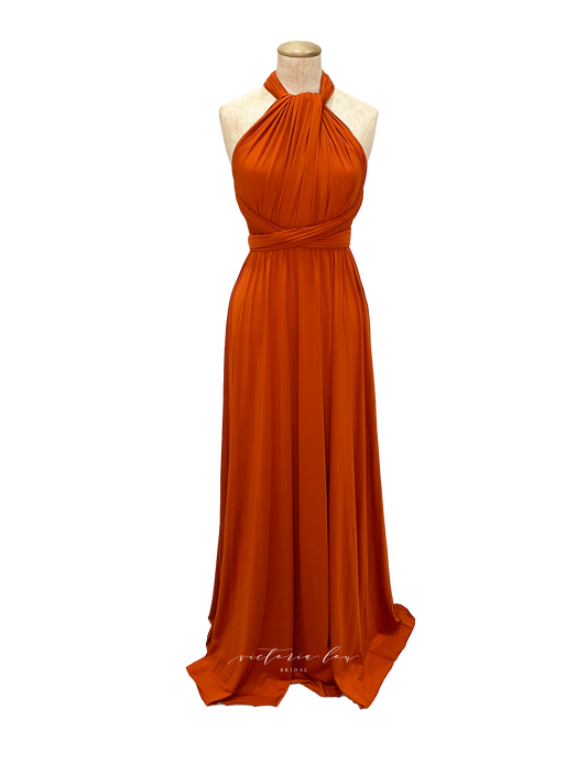 Matching Tie Swatch - Burnt Orange Dress from Victoria Lou Bridal