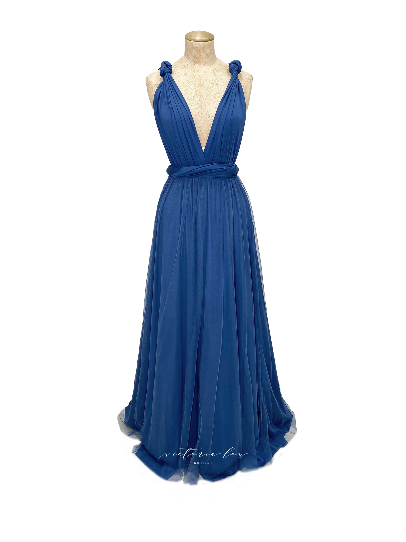 Matching Tie Swatch - Prussian Blue Dress from Victoria Lou Bridal
