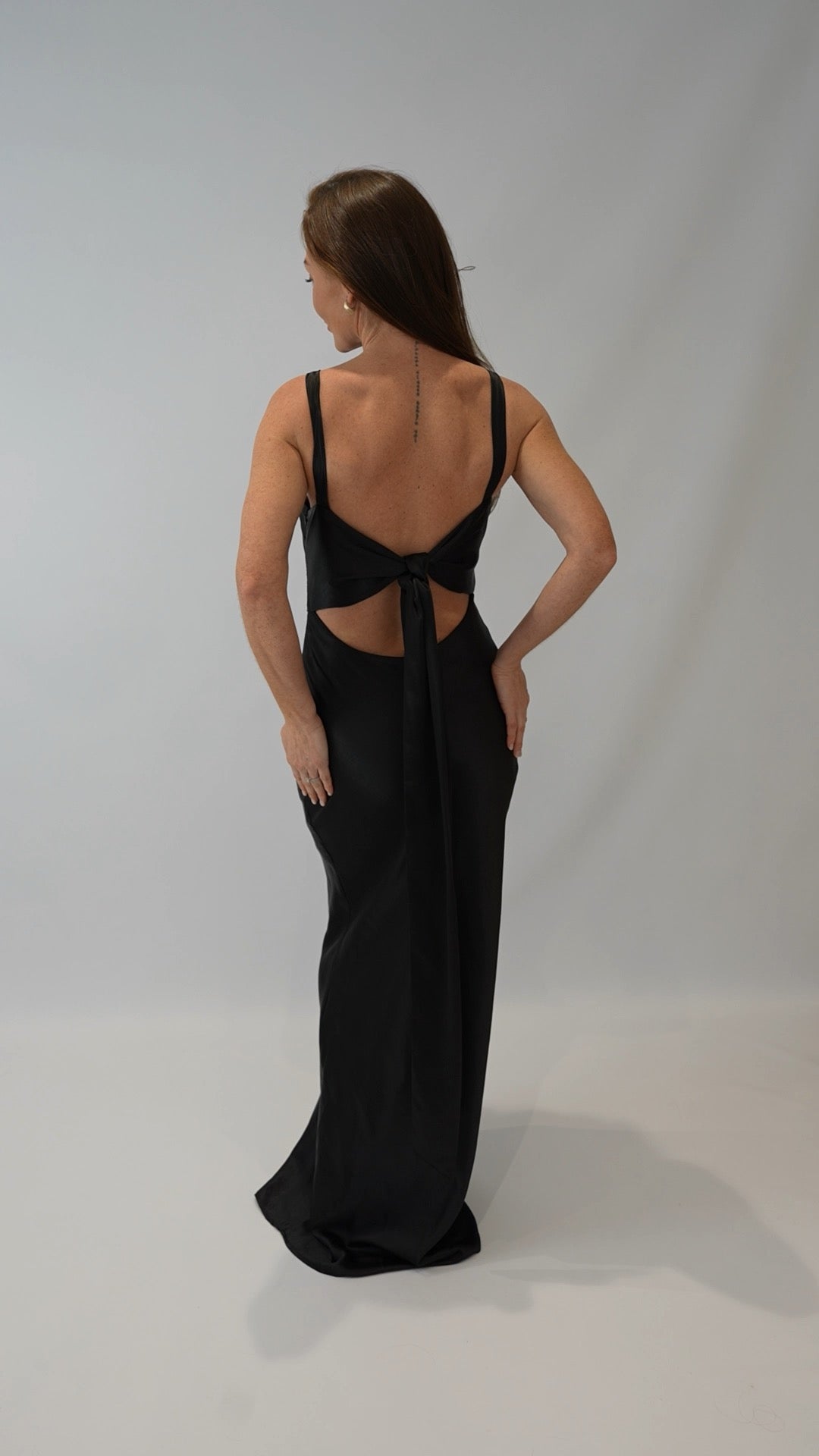 Matching Tie Swatch - Black Satin Dress from Victoria Lou Bridal