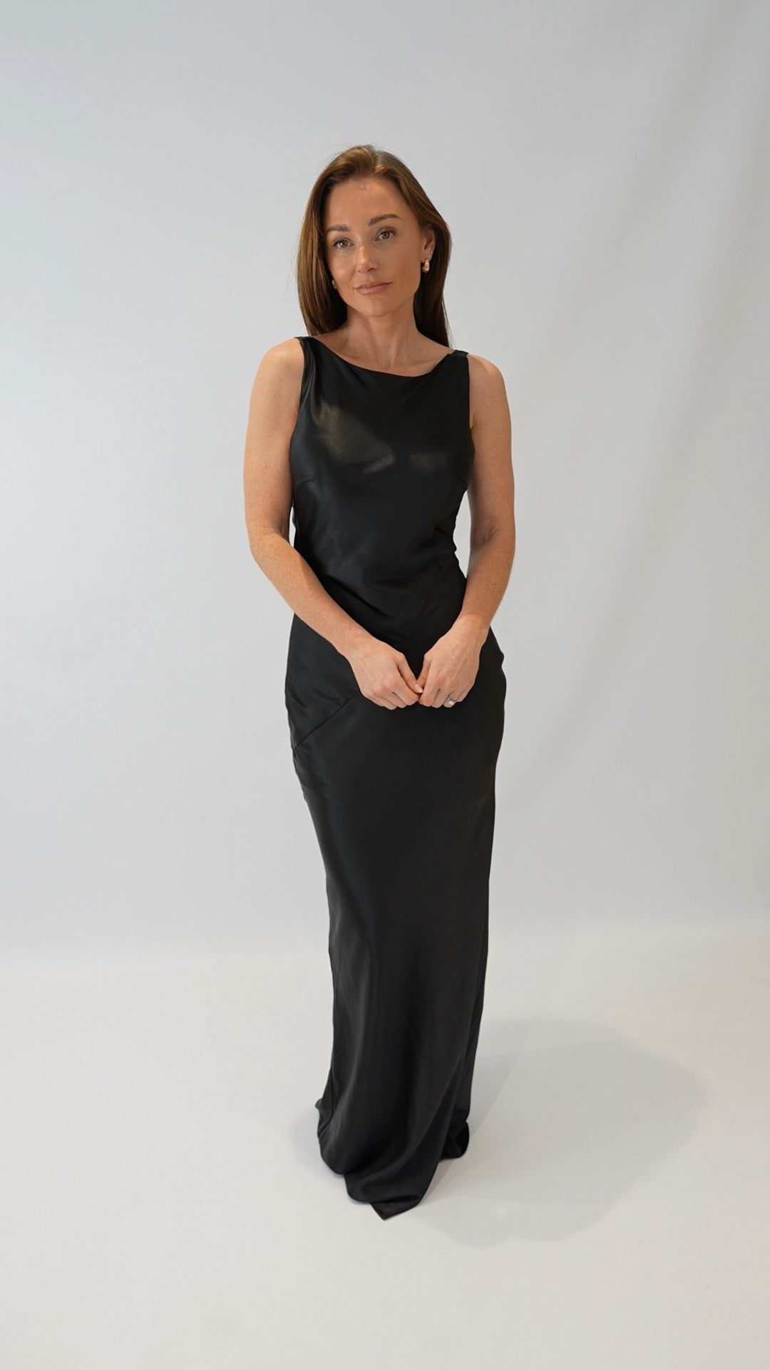 Matching Tie Swatch - Black Satin Dress from Victoria Lou Bridal