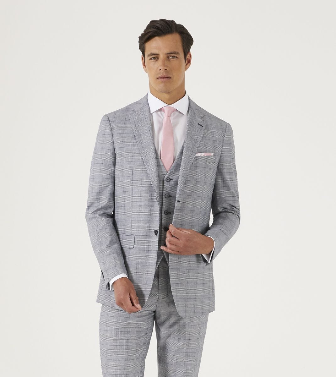 Anello Grey Check Jacket Mens Smart Piece Suit Wedding Suits