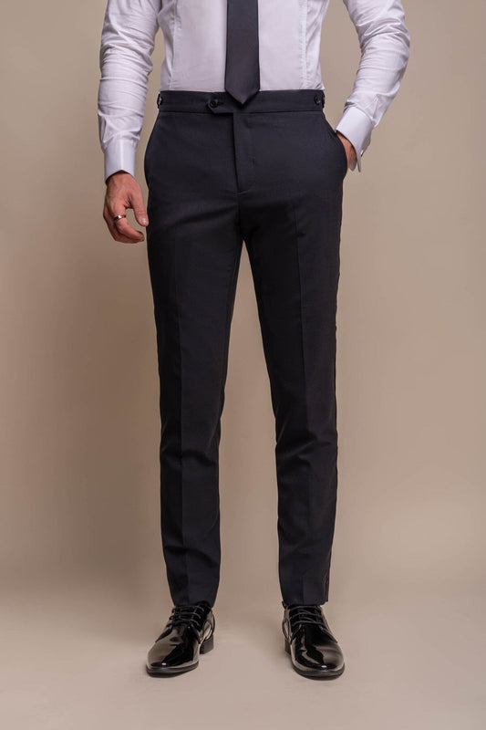 Aspen Midnight Navy Tuxedo Trousers - Trousers - 28R