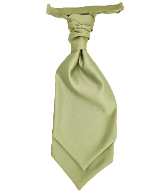 Avocado satin pre-tied wedding cravat