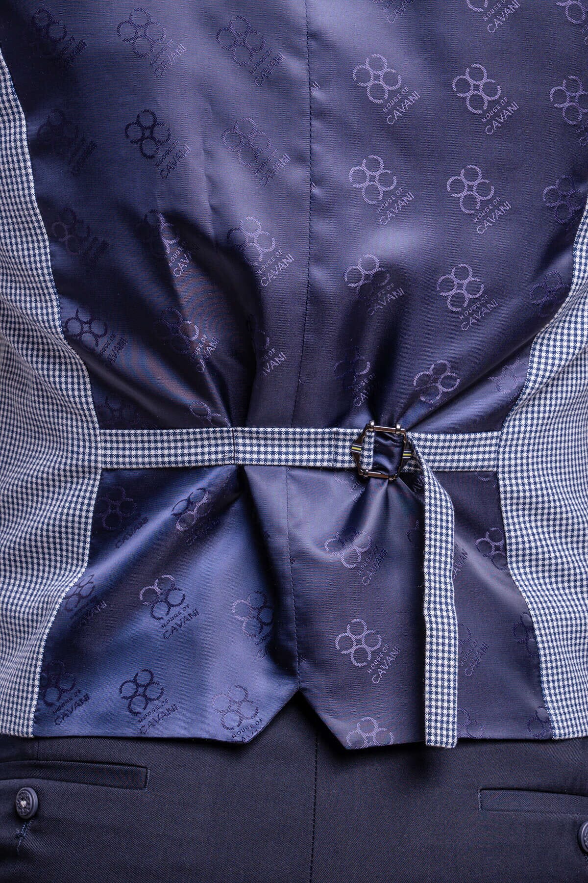 Baresi Blue Houndstooth Waistcoat - Waistcoats -