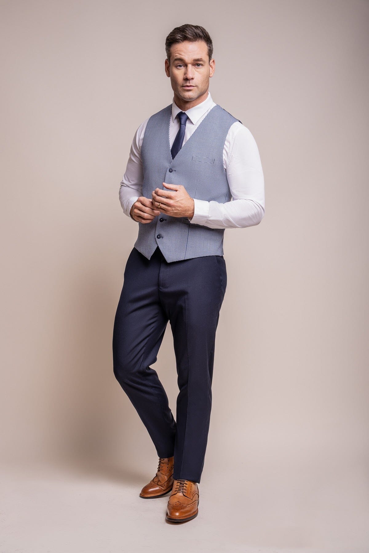 Baresi Blue Plain Trousers - Trousers -