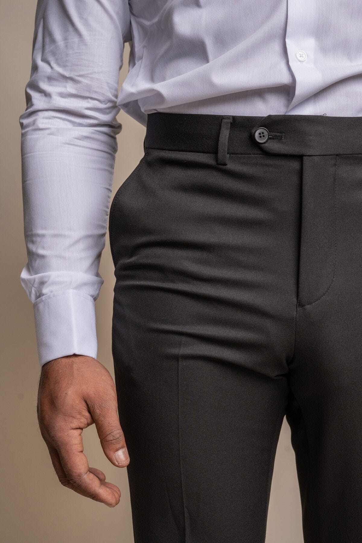 Black Tuxedo Trousers - Trousers -
