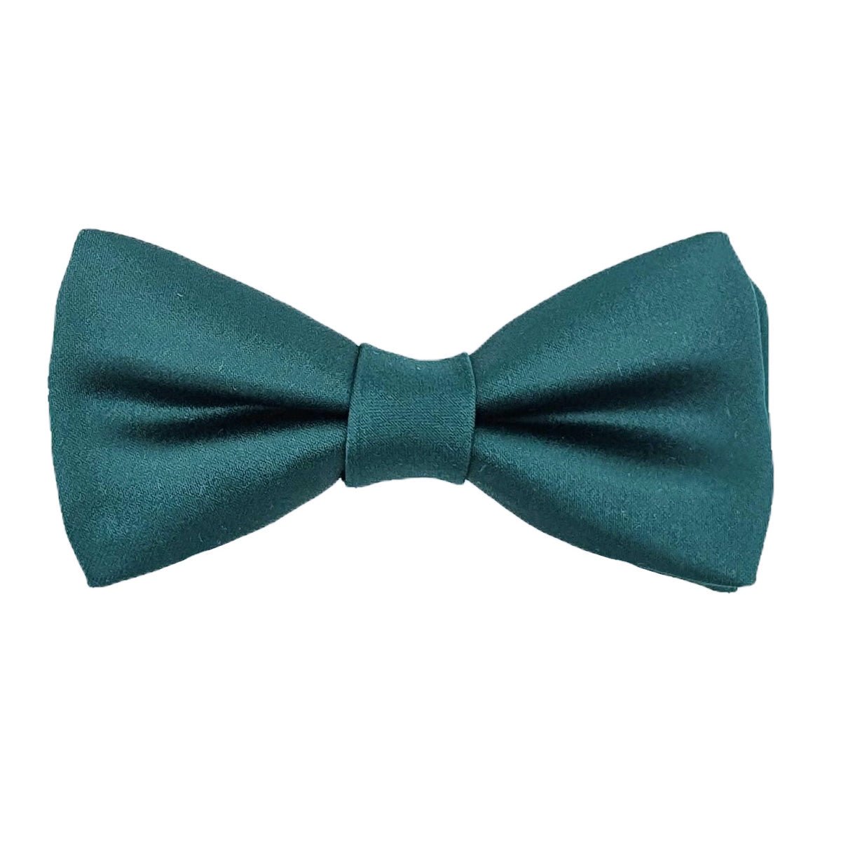 Blue Teal boys satin bow tie elastic strap