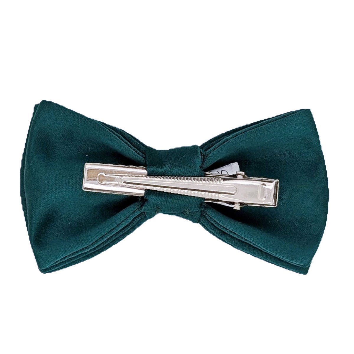 Close-up Blue Teal satin bow for hair