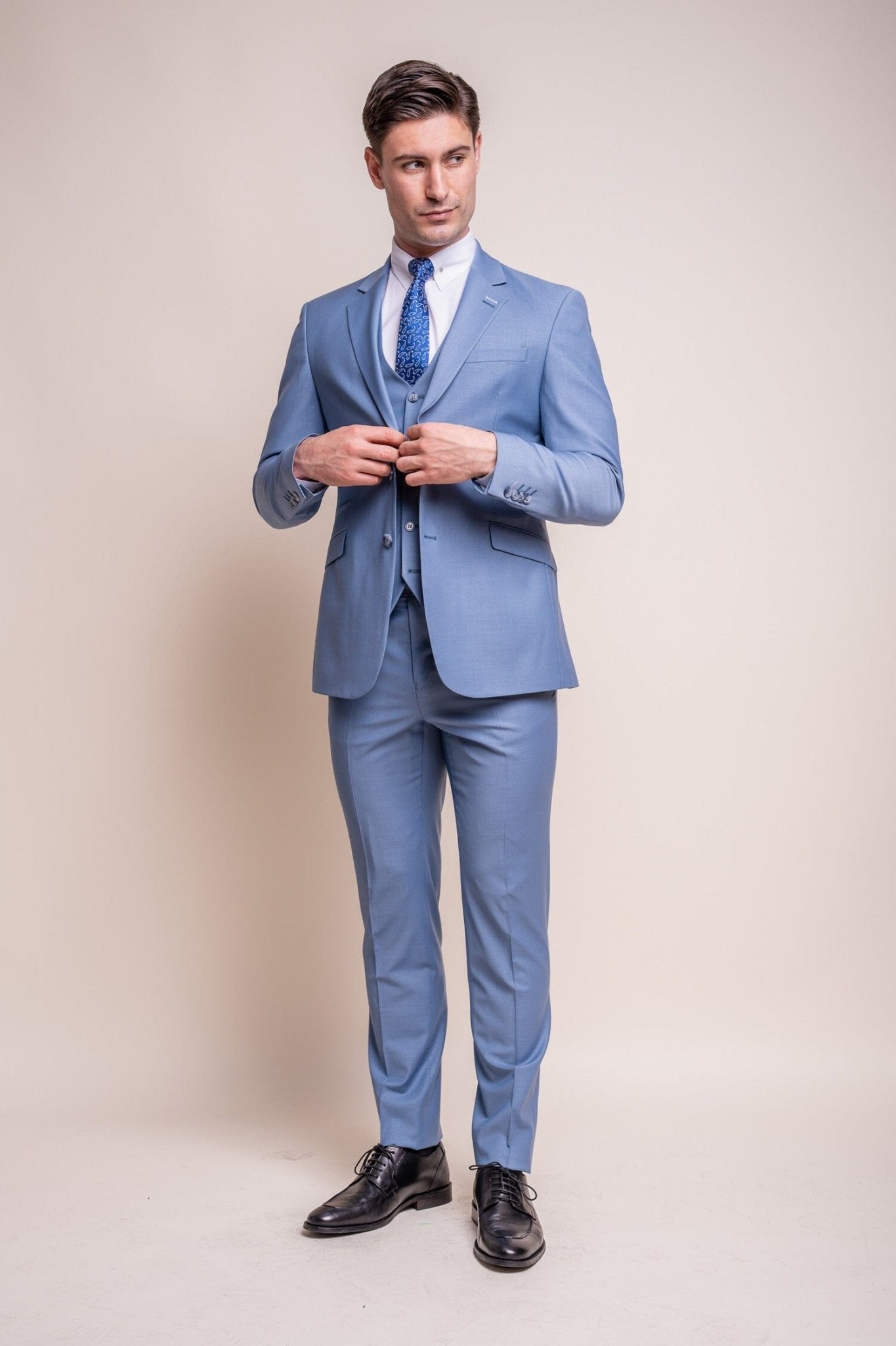 Bond Ocean Blue Suits Mens Piece Wedding Suit Sky Wedding