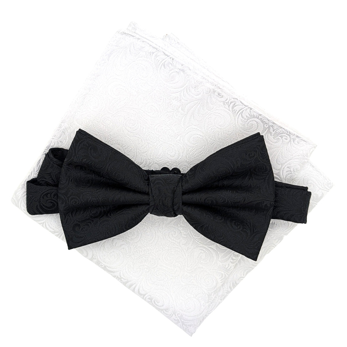 White Swirls Pocket Square