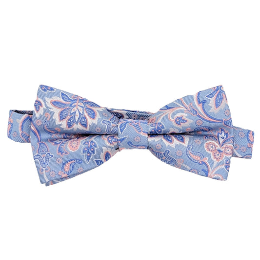 Baby Blue Flowers Silk Bow Tie