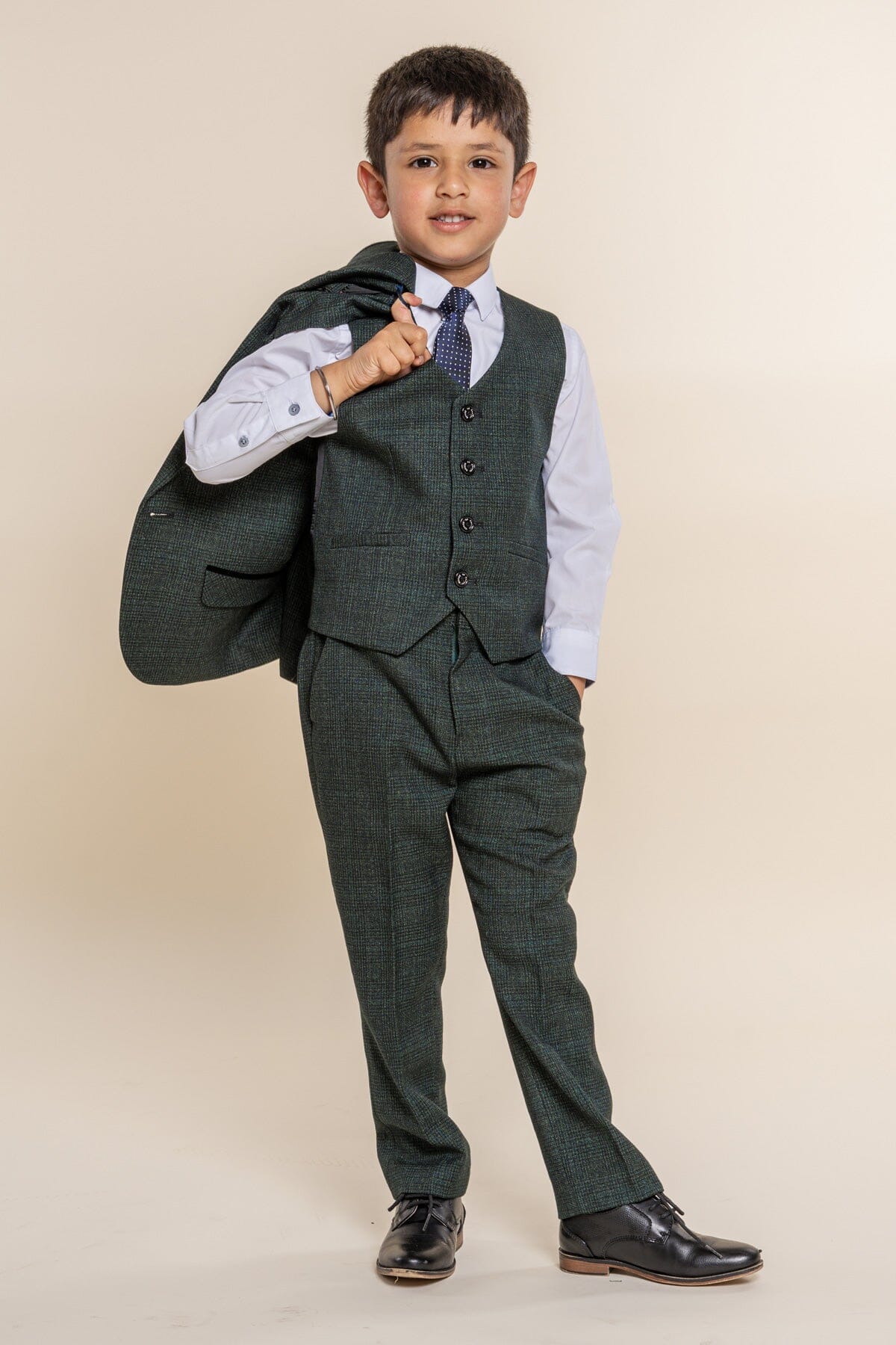 Caridi Olive Boys 3 Piece Suit - Childrenswear -