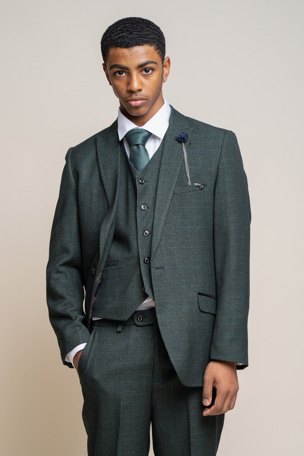 Caridi Olive Boys 3 Piece Suit - Childrenswear -