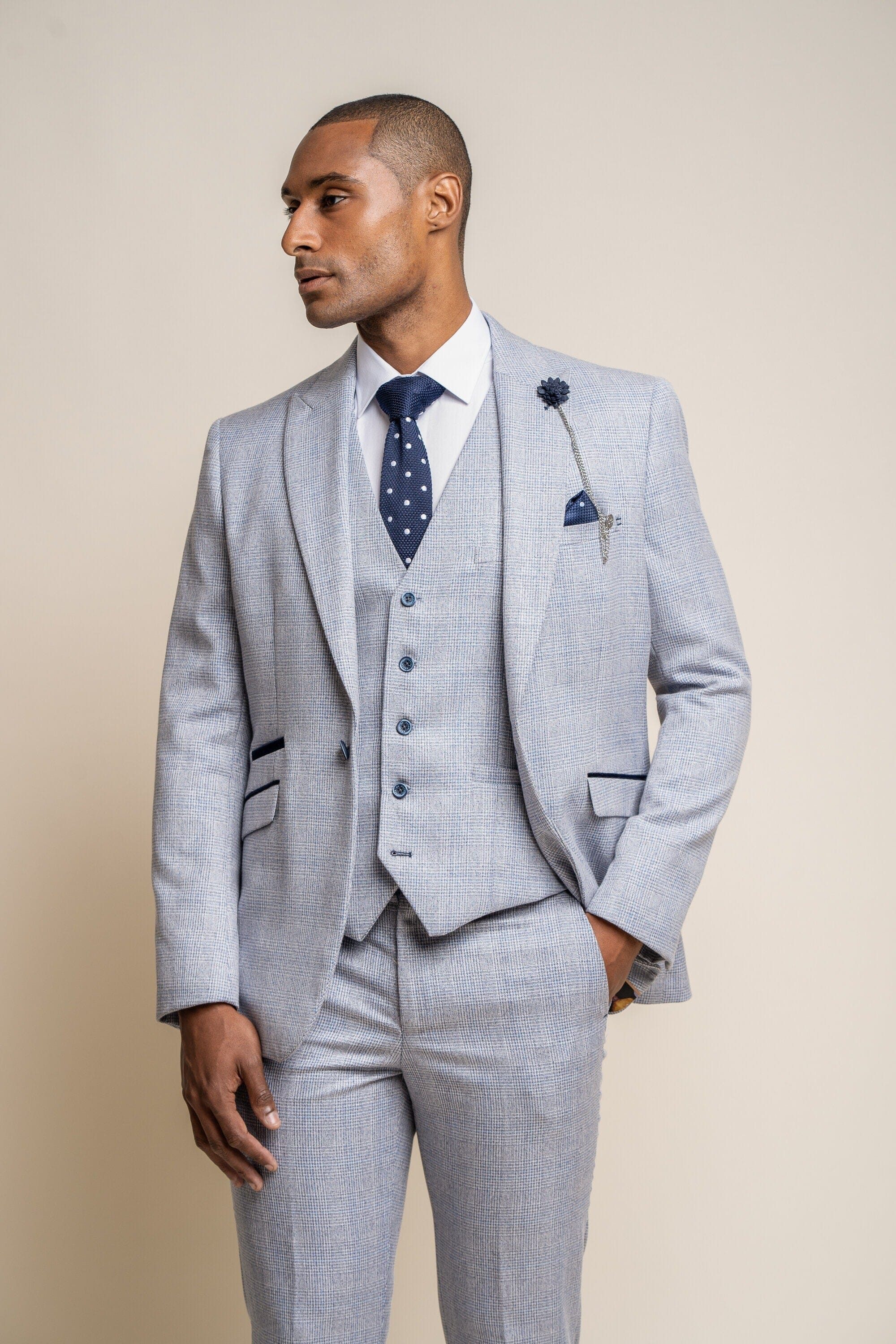 Caridi Sky Blue Wedding Jacket Matching Mens Boys Suits