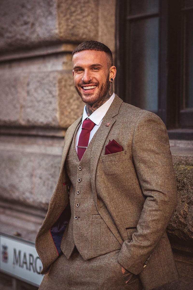 Gaston Sage Tweed Waistcoat - Waistcoats -