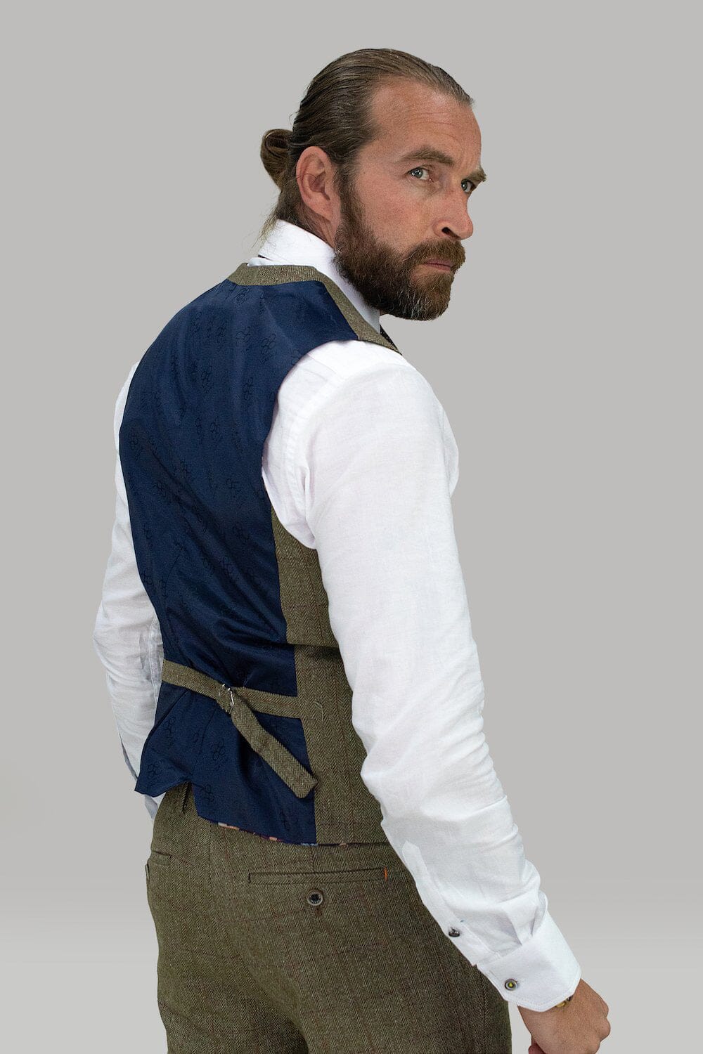 Gaston Sage Tweed Waistcoat - Waistcoats -