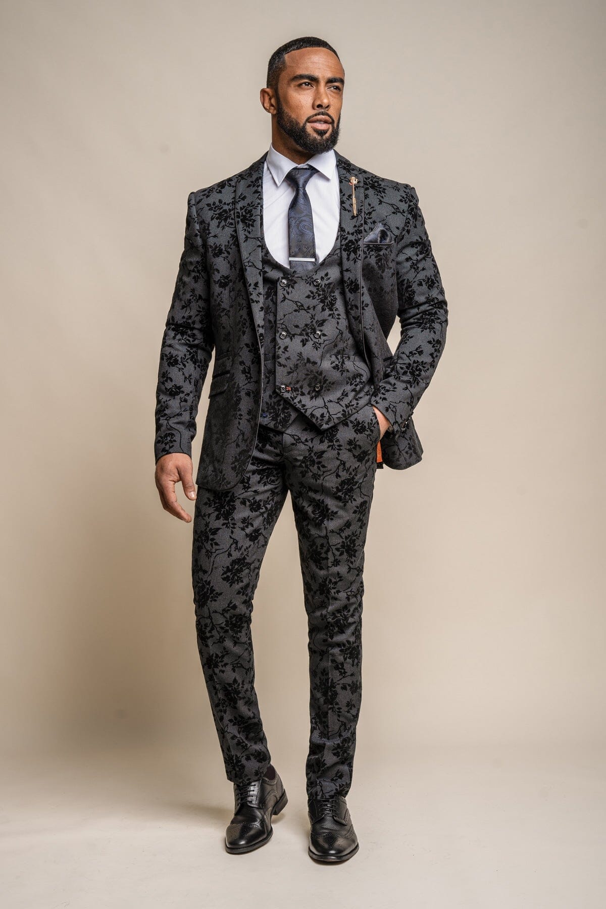 Georgi Floral Suit Tuxedo Suit Mens Partywear Wedding Suit