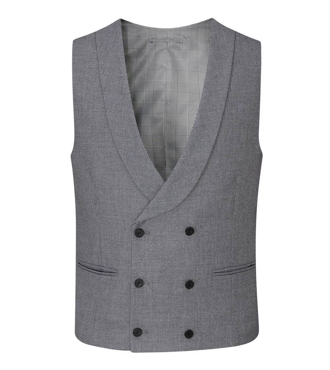 Harcourt Silver Waistcoat - Waistcoats - 34R - Double Breasted - Swagger & Swoon