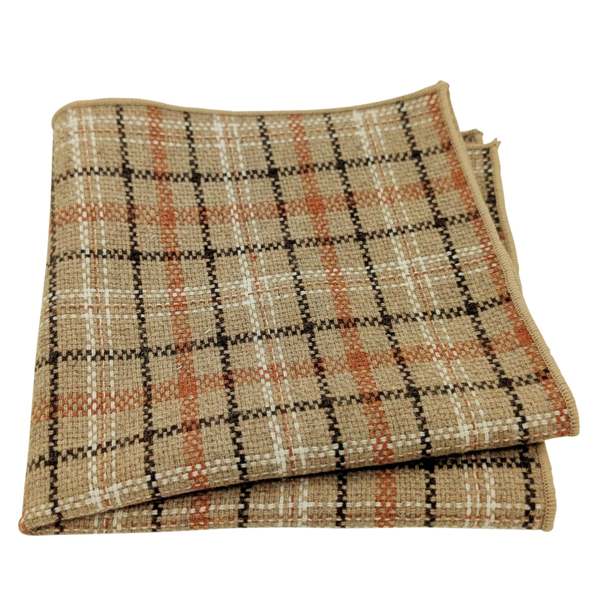 Beige & Orange Check Wedding Swatch