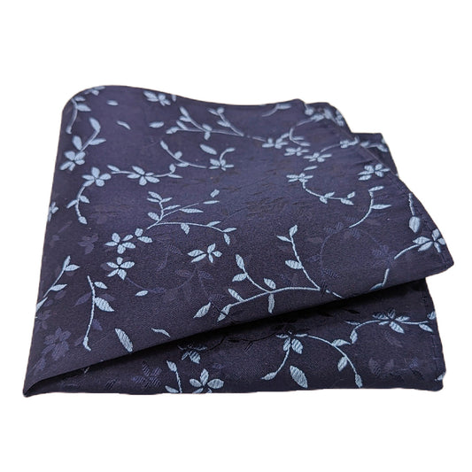 Navy & Blue Floral Pocket Square