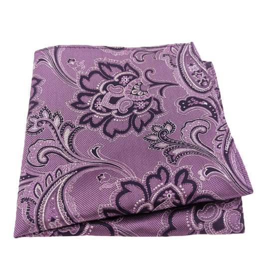 Purple Floral Paisley Pocket Square