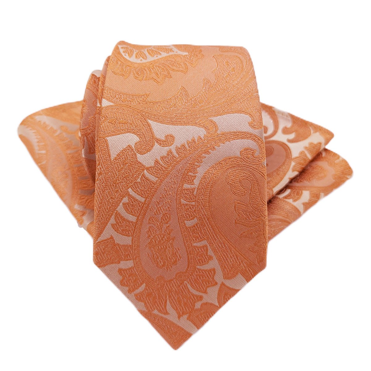 Light Coral Paisley Silk Wedding Tie - Wedding Tie - Regular - Add Pocket Square - Save £2.00 - Swagger & Swoon