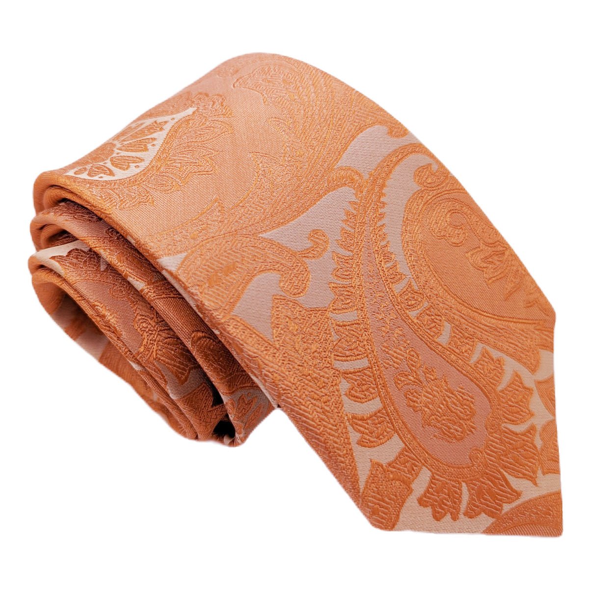Light Coral Paisley Silk Wedding Tie - Wedding Tie - Regular - Tie Only - Swagger & Swoon