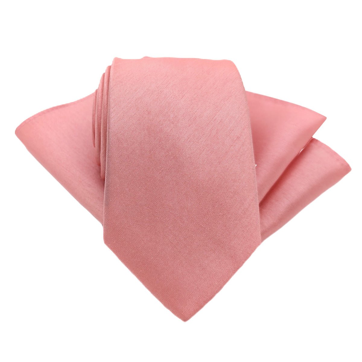 Light Coral Shantung Pocket Square - Wedding Pocket Square - Swagger & Swoon