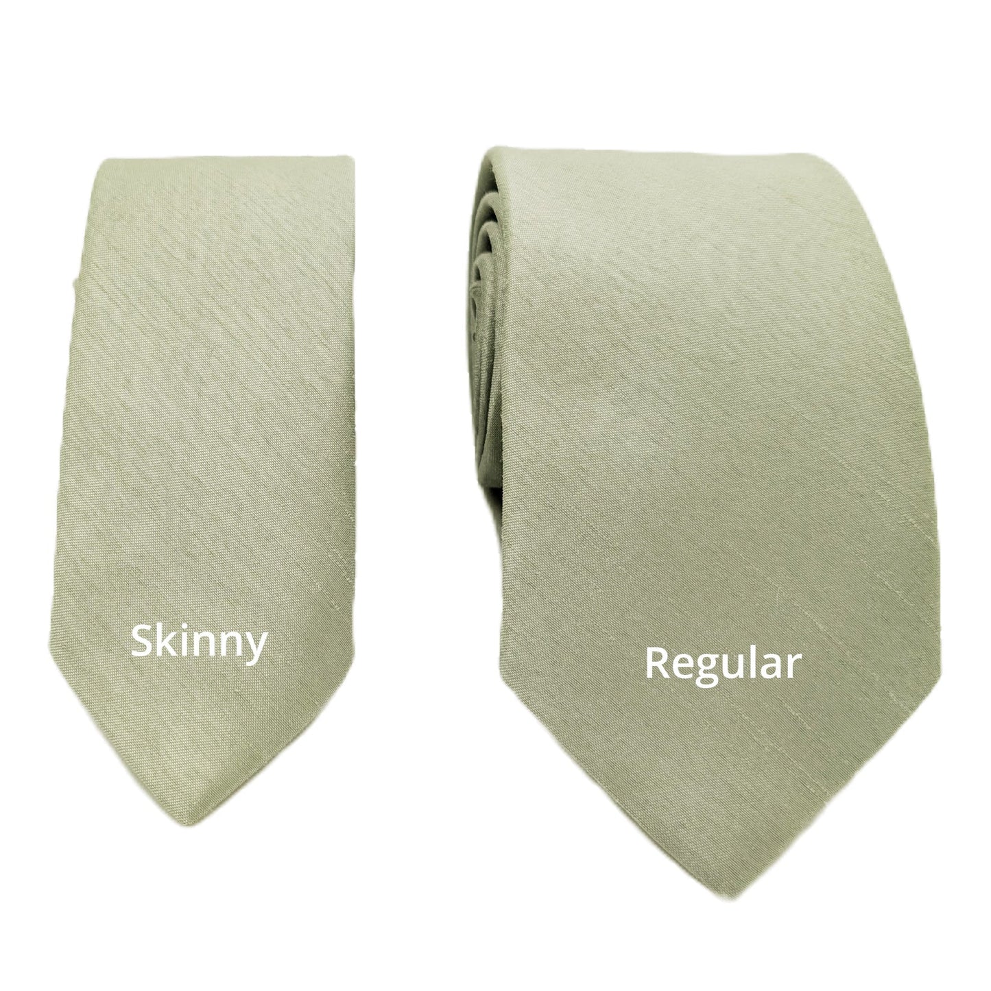 Light Sage Shantung Wedding Tie - Wedding Tie - Skinny - Add Pocket Square - Save £1.00 - Swagger & Swoon