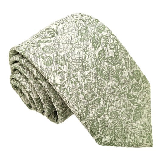 Wild Sage Woodland Leaves Wedding Tie